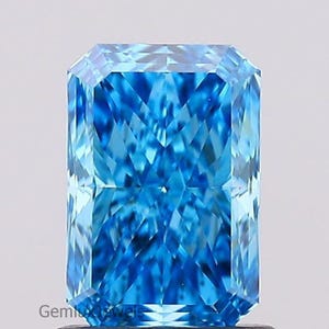 1-8 CT Vivid Blue Radiant Lab Grown Diamond, Radiant Cut Lab Diamond, Loose Radiant Diamond, Blue Radiant Diamond for Pendant/Ring/Earrings