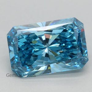 Vivid Blue Radiant Lab Grown Diamond, Radiant Cut Lab Diamond, Loose Radiant Diamond, Blue Radiant Diamond for Pendant/Ring/Earrings
