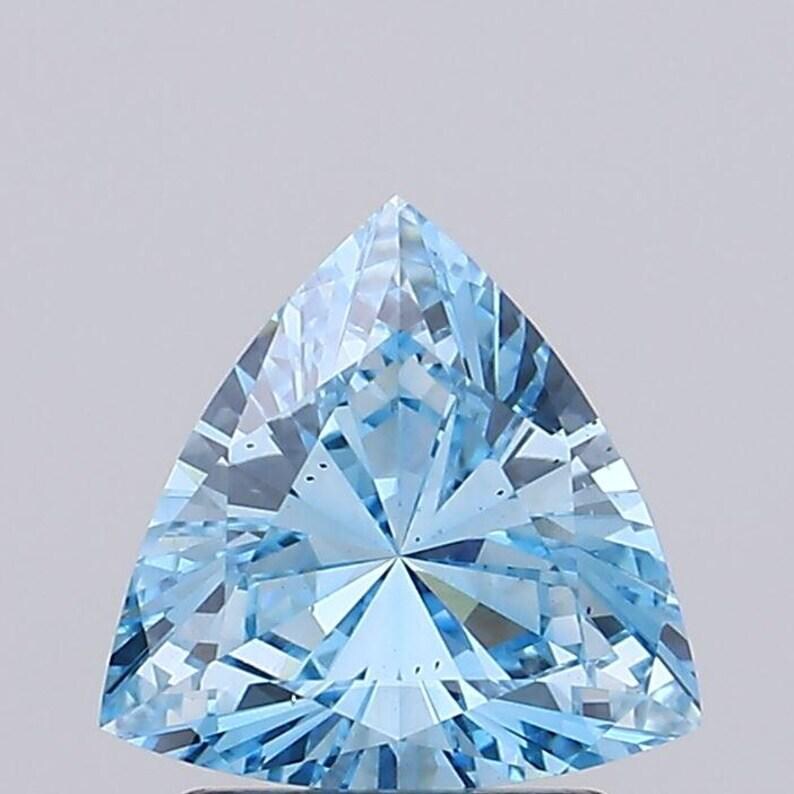 Triangular Blue Diamonds Certified Triangular Cut Lab Grown Diamond: Fancy Vivid Blue Loose ...