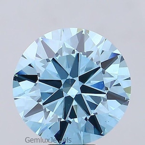 Round Cut Fancy Vivid Blue Lab Grown Diamond: IGI Certified Loose Stone