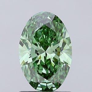 Oval Cut Vivid Green Lab Grown Diamond: IGI Certified Loose Gemstone