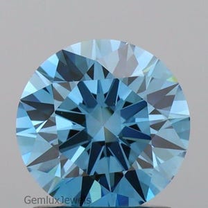 IGI Certified 1-8 Carat Lab Grown Round Blue Diamond: Loose Stone