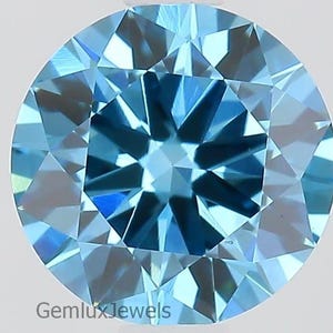 IGI Certified 1-8 Carat Lab Grown Round Blue Diamond: Loose Stone