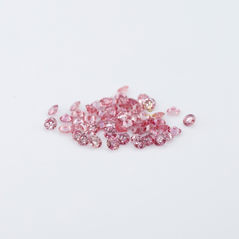 Pink Round Lab Grown Diamonds | Loose CVD Round Diamond for Ring, Earrings, Pendant