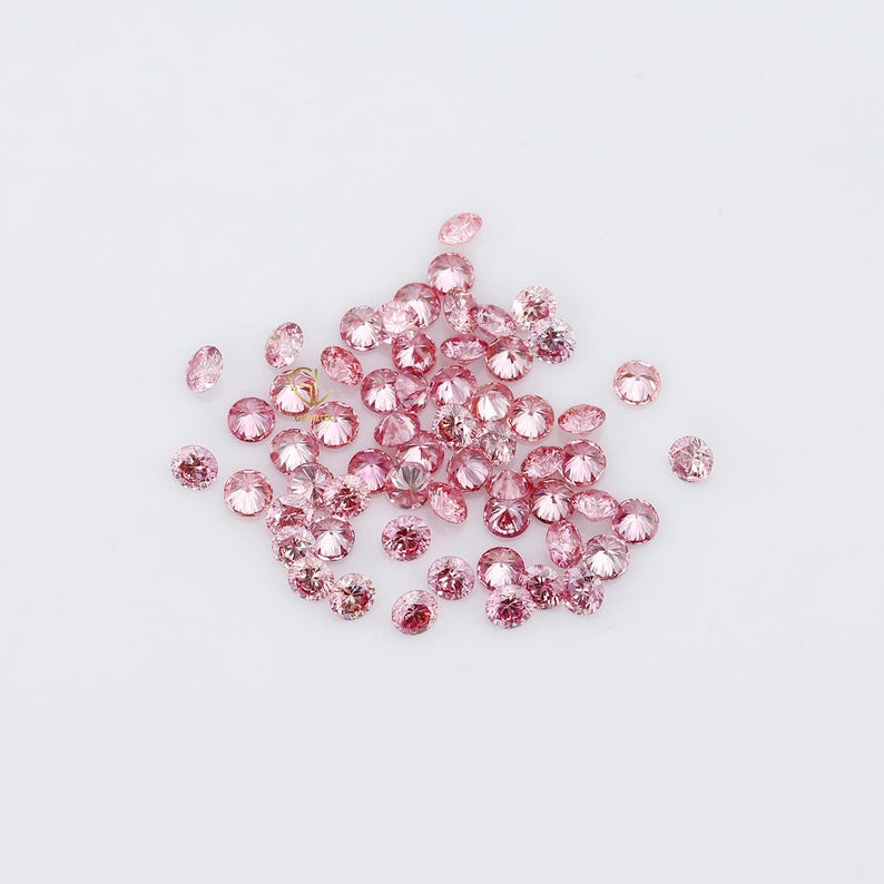 Pink Round Lab Grown Diamonds | Loose CVD Round Diamond for Ring, Earrings, Pendant
