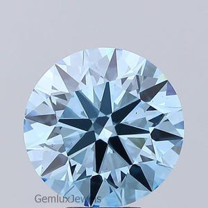 Round Cut Fancy Vivid Blue Lab Grown Diamond: IGI Certified Loose Stone