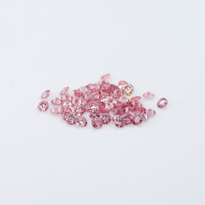 Pink Round Lab Grown Diamonds | Loose CVD Round Diamond for Ring, Earrings, Pendant