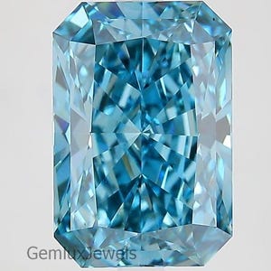 Fancy Vivid Blue Radiant Lab Grown Diamond, Radiant Cut Lab Diamond, Loose Radiant Diamond, Blue Radiant Diamond for Pendant/Ring/Earrings