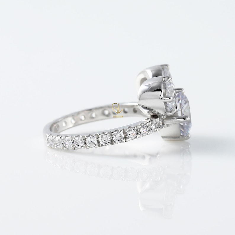 IGI Certified Mouse Face Brilliant Cut Lab Grown Diamond Ring - Three Stone Fairy Tale Ring - Lab Diamond Engagement Ring - 14K Gold Ring