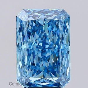 Blue Radiant Lab Grown Diamond, Vivid Blue Radiant Cut Lab Diamond, Loose Radiant Diamond, Blue Radiant Diamond for Pendant/Ring/Earrings