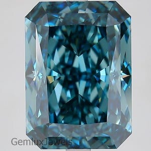 Fancy Vivid Blue Radiant Lab Grown Diamond, Radiant Cut Lab Diamond, Loose Radiant Diamond, Blue Radiant Diamond for Pendant/Ring/Earrings