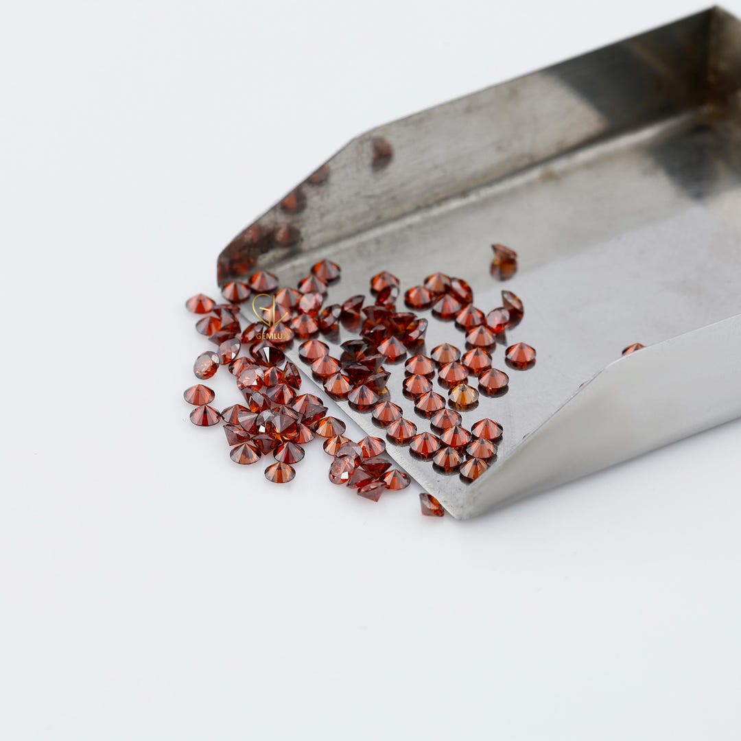 Red Rpund Diamond Round Cut Lab Grown Diamonds, Red Round Diamond for Love, Loose Diamond ...