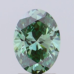 Oval Cut Vivid Green Lab Grown Diamond: IGI Certified Loose Gemstone