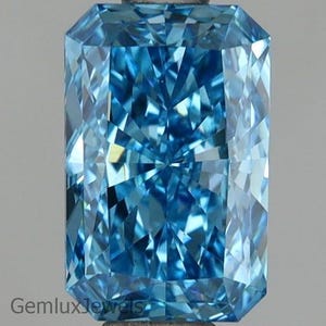 Vivid Blue Radiant Lab Grown Diamond, Radiant Cut Lab Diamond, Loose Radiant Diamond, Blue Radiant Diamond for Pendant/Ring/Earrings