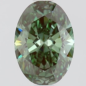 Oval Cut Vivid Green Lab Grown Diamond: IGI Certified Loose Gemstone