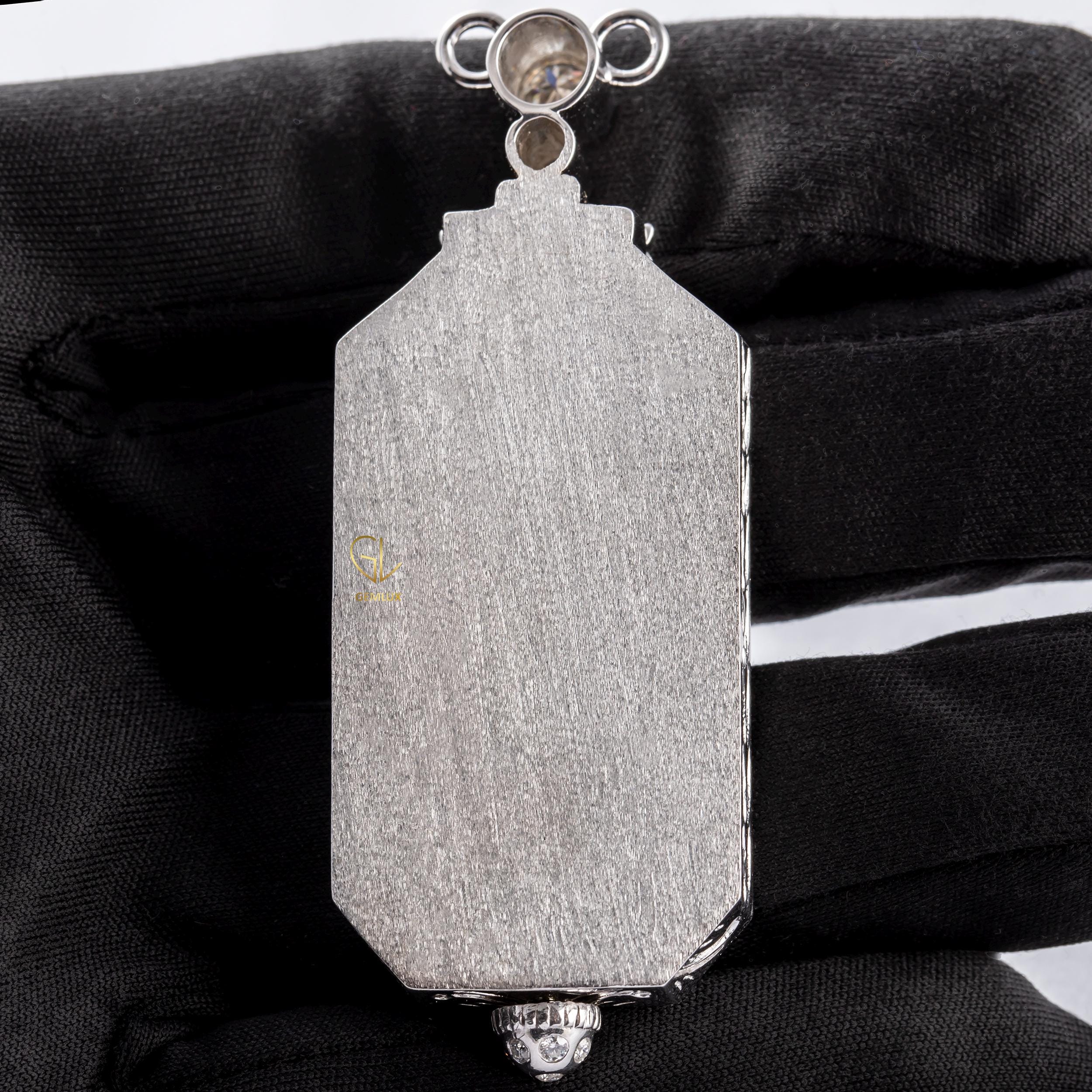 Art Deco Lab Diamond Locket Pendant: 935 Argentium Silver, Openable - Etsy