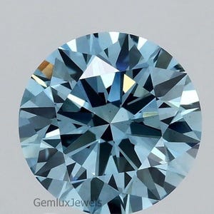IGI Certified 1-8 Carat Lab Grown Round Blue Diamond: Loose Stone