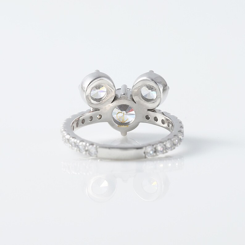 IGI Certified Mouse Face Brilliant Cut Lab Grown Diamond Ring - Three Stone Fairy Tale Ring - Lab Diamond Engagement Ring - 14K Gold Ring