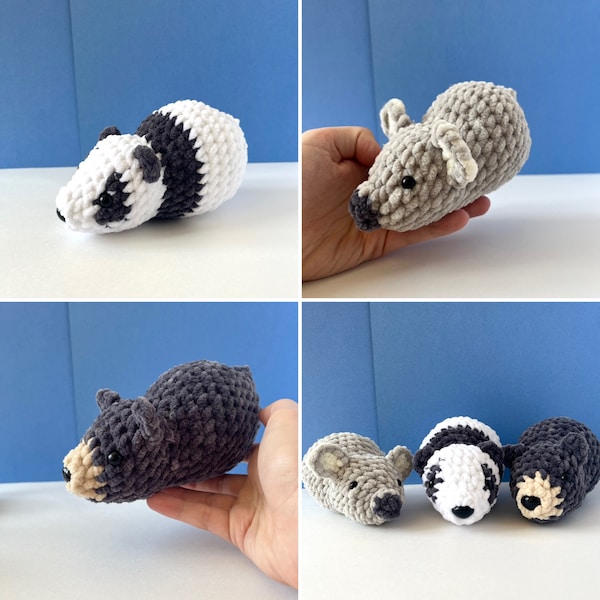 No-Sew Crochet Bear Pattern, Amigurumi Bear, Crochet Cute Koala Pattern, Beginner Panda Crochet Pattern, Bearloaf Pattern Pack, 3-1 Patterns