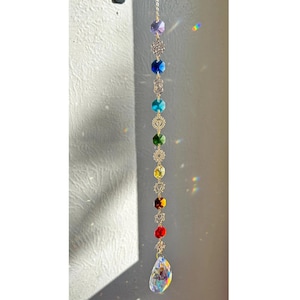 Crystal Chakra Suncatcher: Rainbow Healing Energy Window Decor