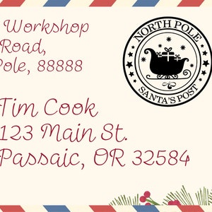 North Pole Santa's Post Christmas Stamp - Etsy