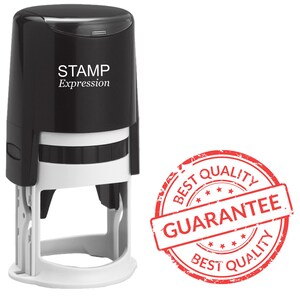 Self-Inking BEST QUALITY GUARANTEE Stamp – Professional Packaging Stamp | Red Ink | For Small Business Branding & Customer Trust