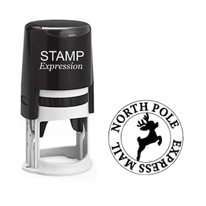 North Pole Expres Mail Reindeer Christmas Stamp