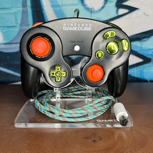 Modded OEM Wired Jet Black GameCube Controller | “Aurora”