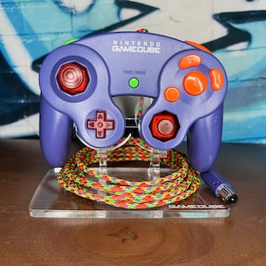 Modded OEM Wired Indigo Purple GameCube Controller | “Confetti”