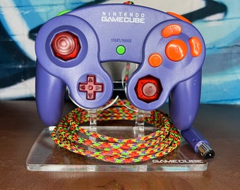 Modded OEM Wired Indigo Purple GameCube Controller | “Confetti”