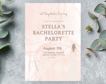 Bachelorette Party Invitation, Bachelorette Invitation Template, Bachelorette Party Invitation Template, Bachelorette Party Digital Invite