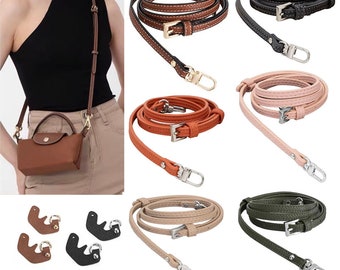 Voor Crossbody Convert Le P liage L ongchamp Mini handtasriemen Ponsvrij echt kiezelleer Verstelbare schouderriem Conversie