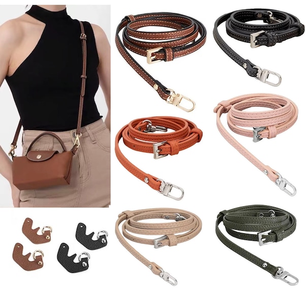 Pour sac à bandoulière Convert Le P liage Longchamp Mini bandoulières réglables en cuir de galets sans perforation Conversion de bandoulière réglable