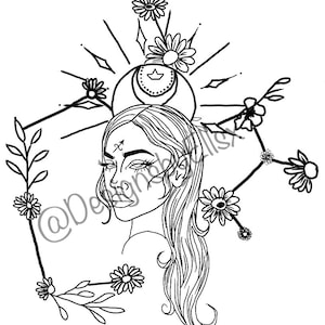 Sagittarius Goddess Tattoo art design