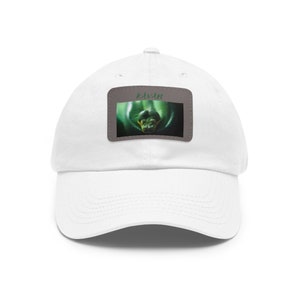 Custom, Green Tree Python Hat with Leather Patch (Rectangle)