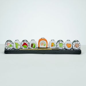 Hand-Painted Resin Sushi Menorah image 4