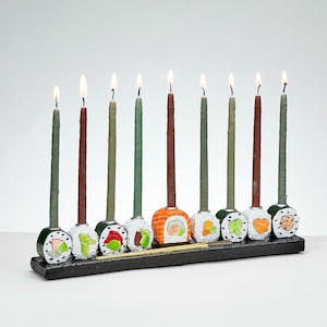 Hand-Painted Resin Sushi Menorah image 1