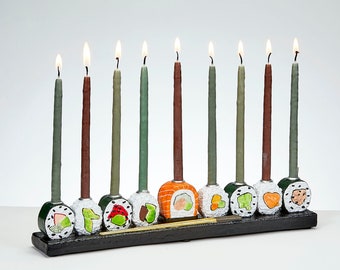 Hand-Painted Resin Sushi Menorah