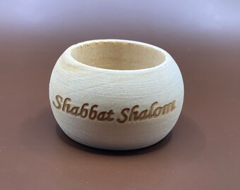 Shabbat Shalom Napkin Ring - Set of 6