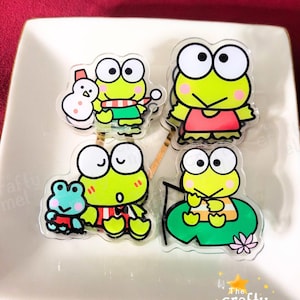Linda rana verde kawaii Kerrop.i, clips de papel para escritorio de oficina, clips de papel de dibujos animados, artículos de papelería para la escuela, la oficina, el trabajo
