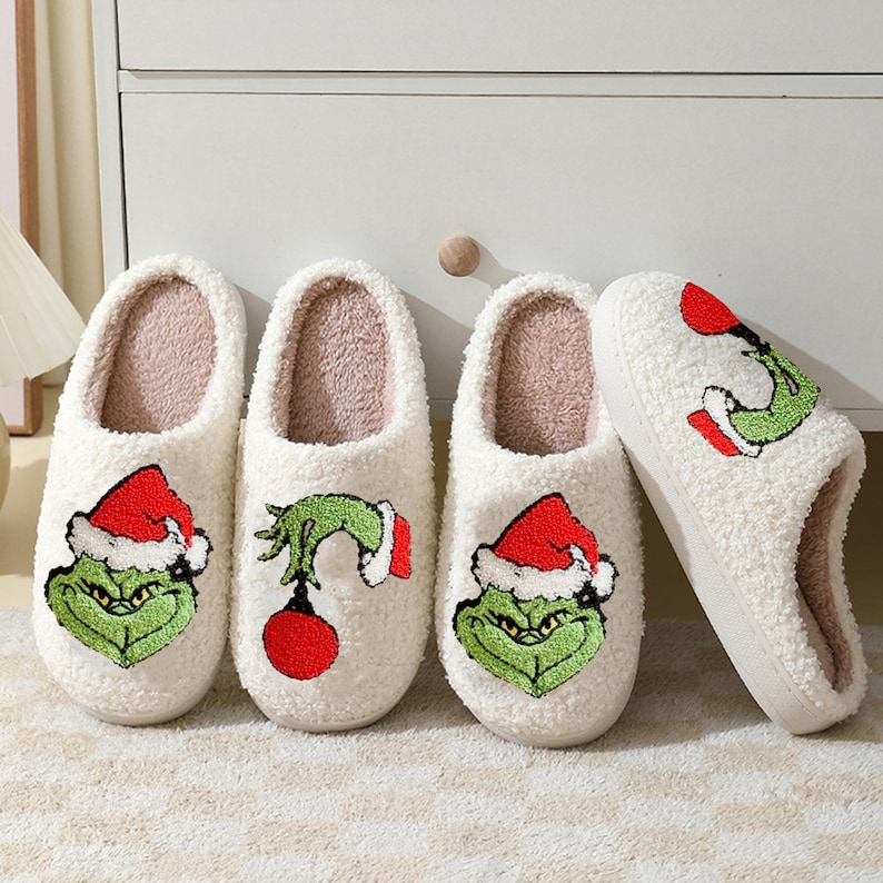 Kapcie świąteczne Grinch Kapcie Merry Grinchmas zdjęcie 2