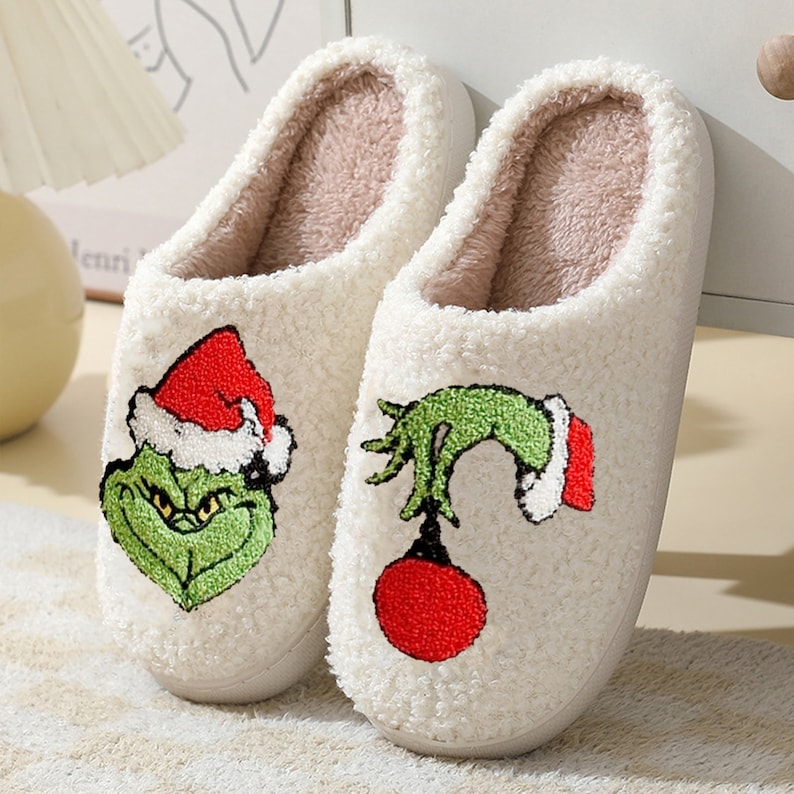 Kapcie świąteczne Grinch Kapcie Merry Grinchmas zdjęcie 6