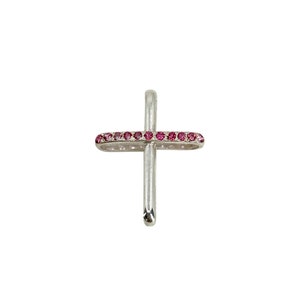 Vartan Studio - Handmade Pink Topaz Infinity Cross Religious Gemstone Pendant Sterling Silver