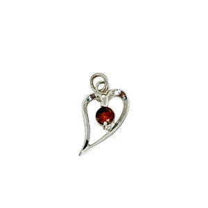 Vartan Studio - Handmade Citrine Quartz Orange Gemstone Heart Charm Pendant Sterling Silver