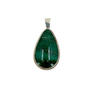 Vartan Studio - Handmade Green Gold Aventurine Quartz Pear Cabochon Gemstone Custom Pendant Sterling Silver