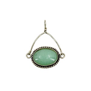 Vartan Studio - Colgante de cuarzo verde hecho a mano con piedra preciosa de cabujón este oeste colgante personalizado de plata de ley