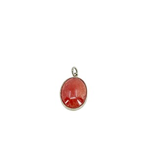 Vartan Studio - Handmade Simple Pink Rhodochrosite Oval Cabochon Gemstone Custom Pendant Charm Sterling Silver