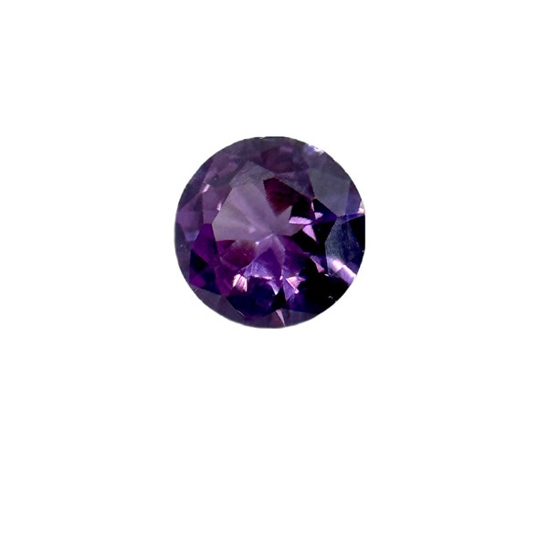 Vartan Studio - Vintage 6.28 Carat Round Purple Color Change Alexandrite Corundum Synthetic Sapphire 12 x 6mm Loose Gemstone