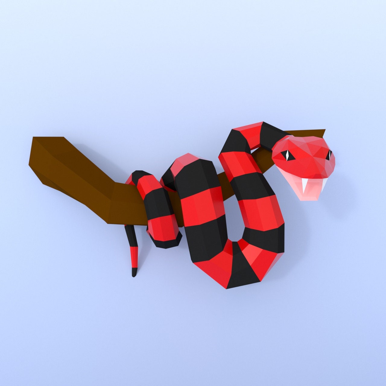 Papercraft 3d SNAKE 3D Python VIPER Low Poly Paper Sculpture 