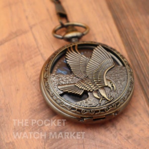 The Skiel - Signature Mechanical Pocket Watch with Metal Chain and Engraving - Bronze Pocketwatch * Anniversary * Wedding * Birthday * Gift